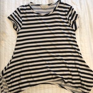 stretchy size 10 btween shirt flair at the bottom